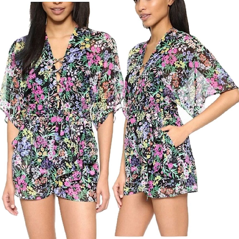 Revolve x Yumi Kim Drift Away Kimono Floral Romper Secret Garden Size Small